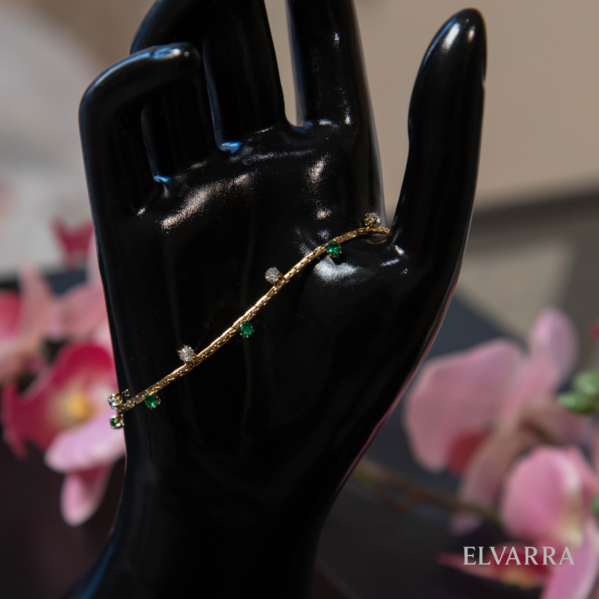 Vintage Luxury Emerald Green Zircon Chain Bracelet thumbnail 2