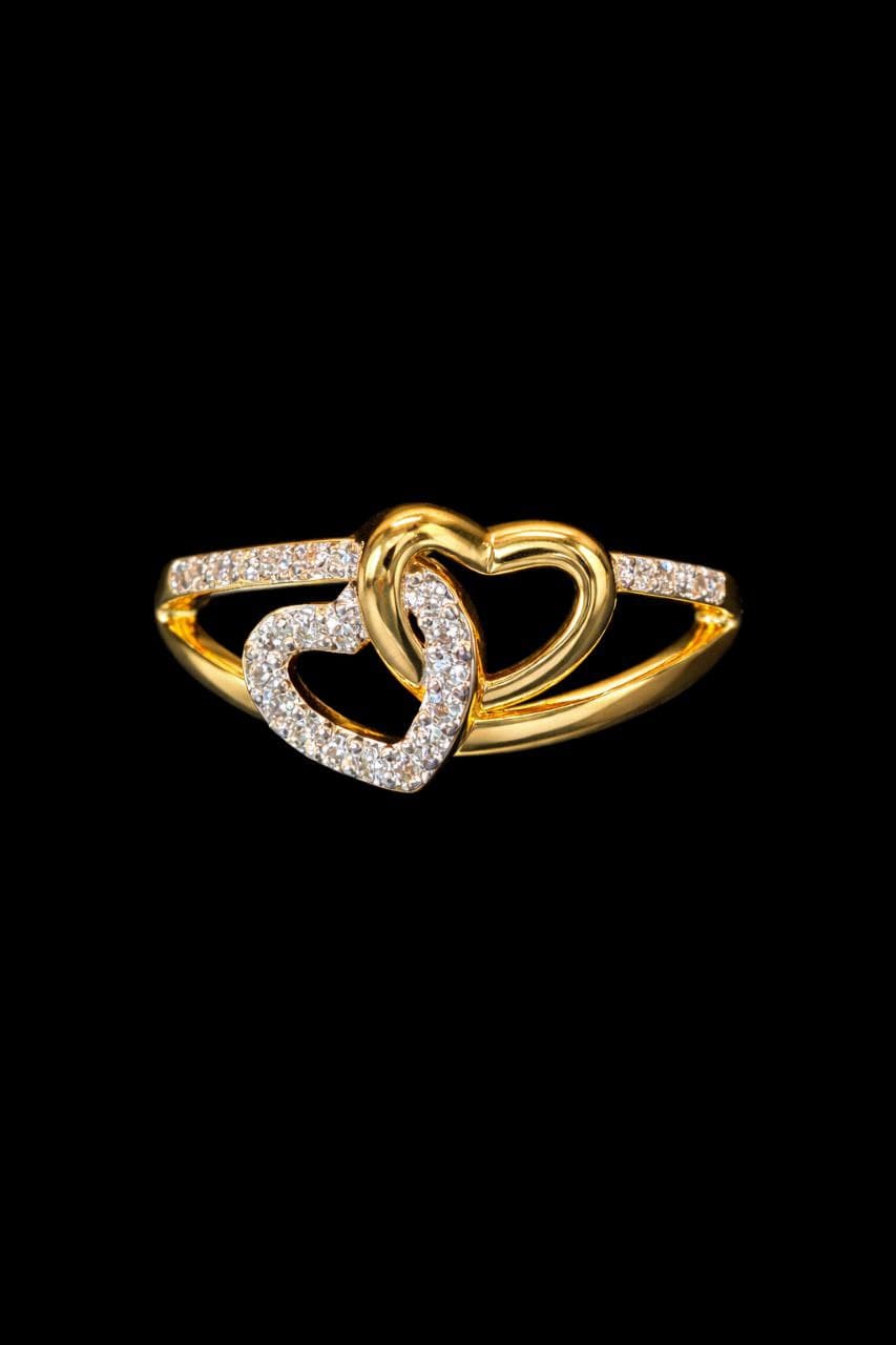 Heart Shaped Ring Design Gold Plated thumbnail 2