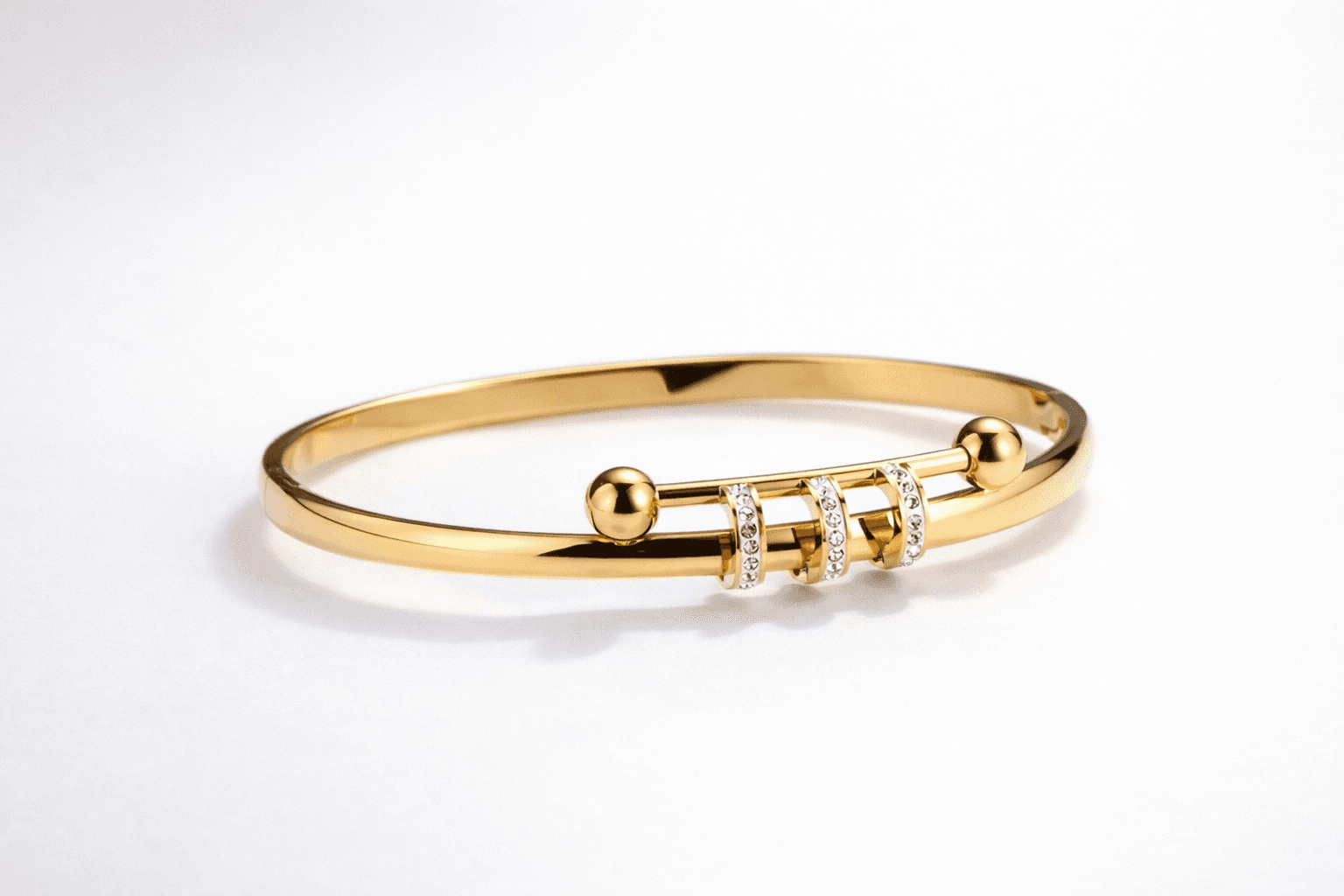 Bracelet Ball Design -Encrusted Charm Bracelet Bangle 2.2 inch thumbnail 2