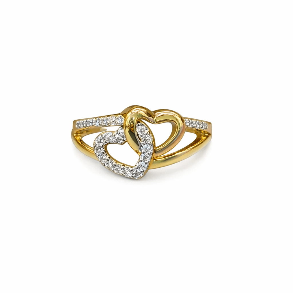 Heart Shaped Ring Design Gold Plated thumbnail 1