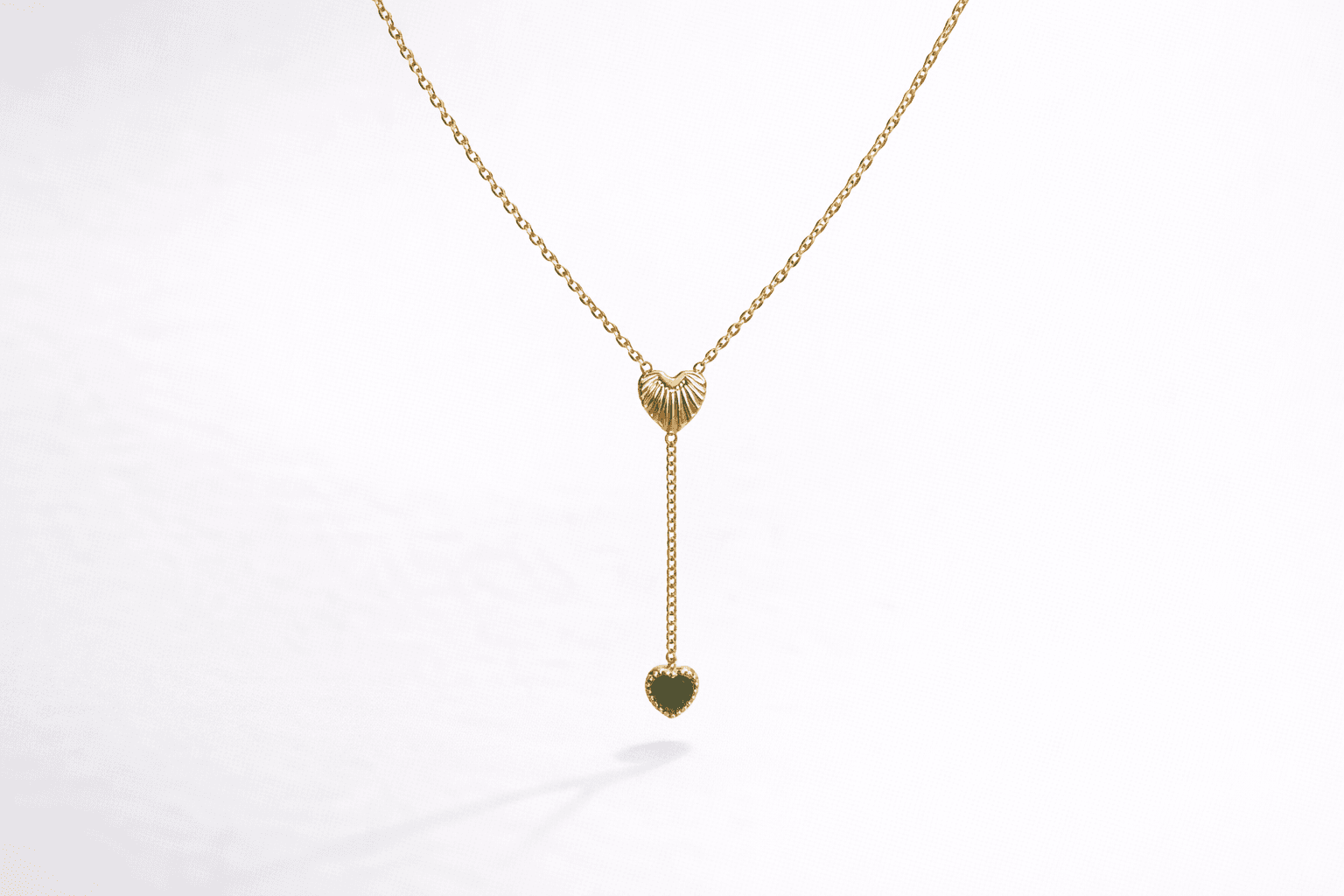 Double Heart Y Shape Pendant Necklaces thumbnail 2